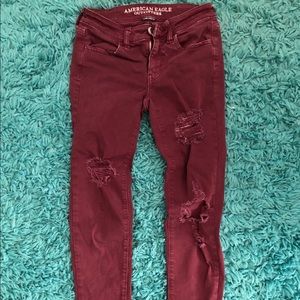 American Eagle maroon jeans